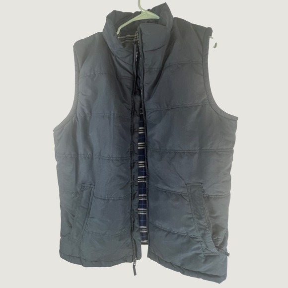Weather Wear Other - Weather Wear Mens XXL Puffer Vest Navy Blue Plaid Lined Full Zip Quilted Gilet